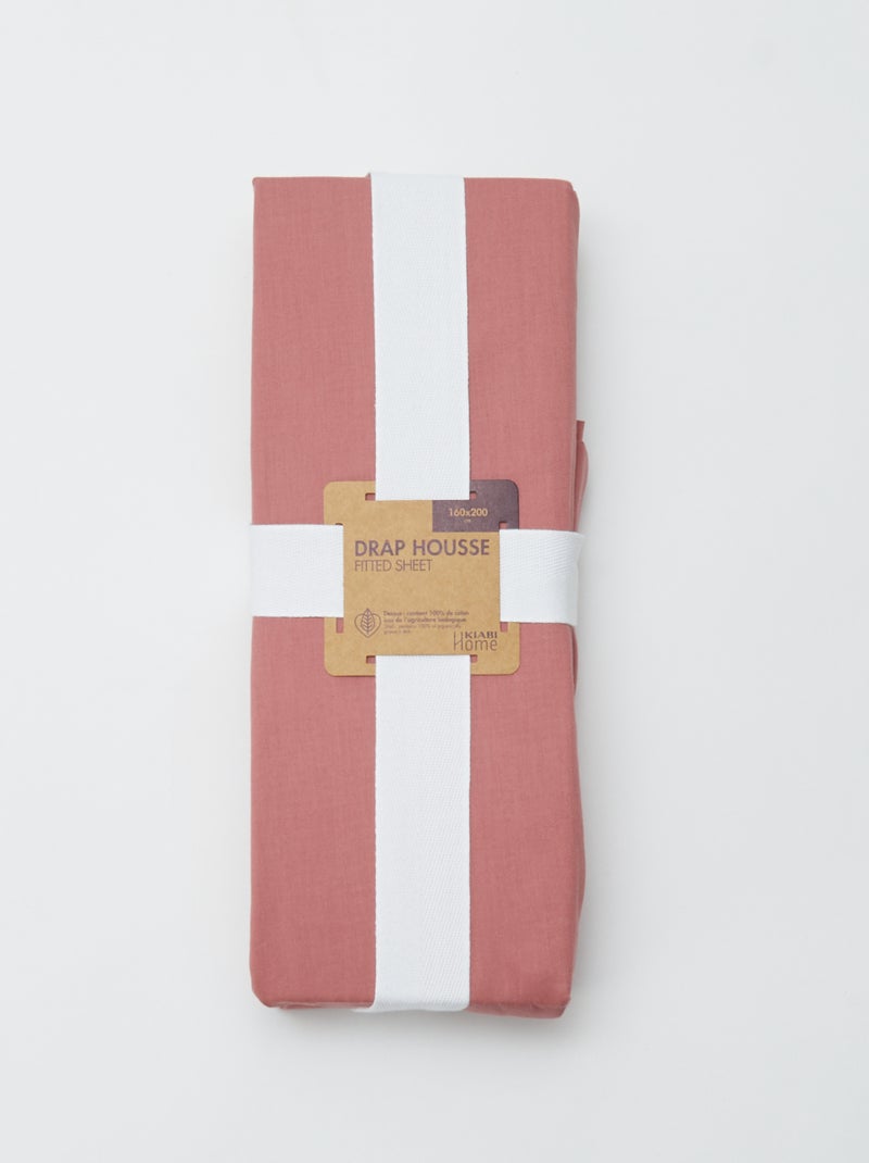 Lenzuolo con angoli matrimoniale (160x200cm) in cotone - Kiabi Home ROSA - Kiabi