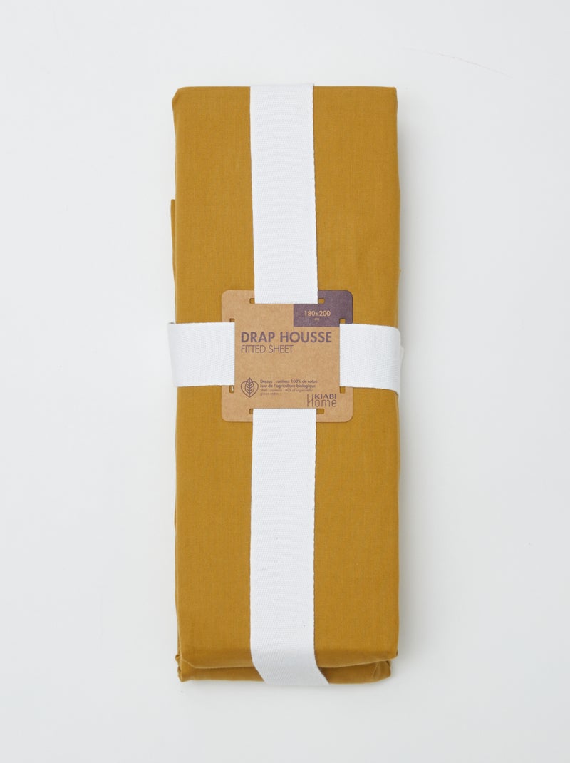 Lenzuolo con angoli matrimoniale (180x200) in cotone - Kiabi Home GIALLO - Kiabi