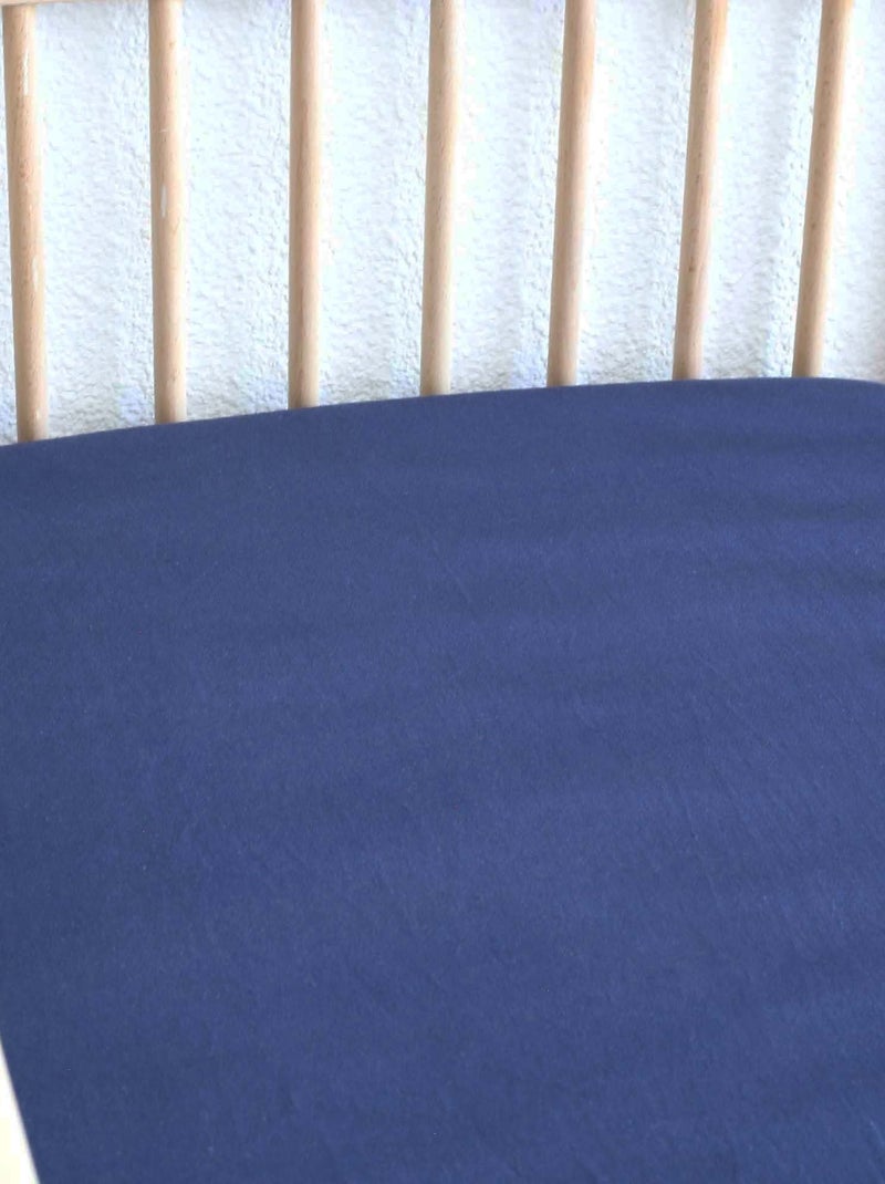 Lenzuolo con angoli oeko-tex® standard 100 Blu marino - Kiabi