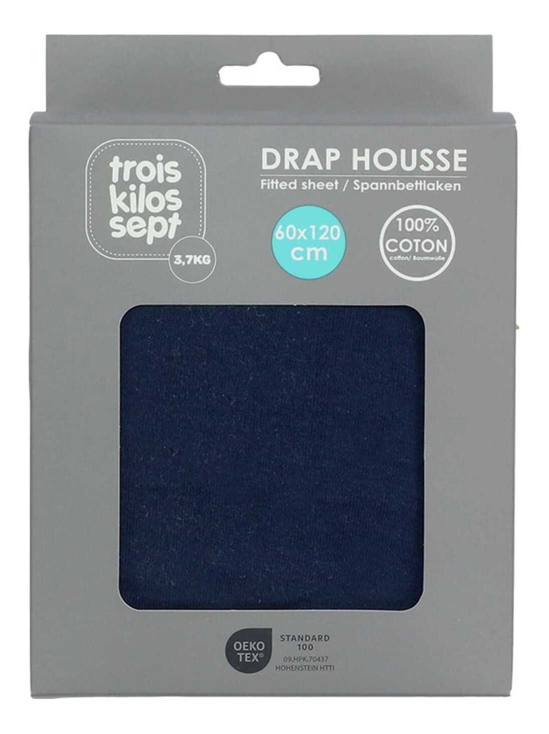 Lenzuolo con angoli oeko-tex® standard 100 Blu marino - Kiabi