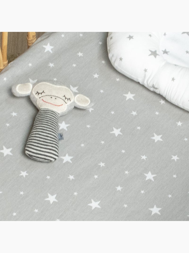 Lenzuolo con angoli per culla in cotone | sevira kids | sevira kids Grigio bianco - Kiabi