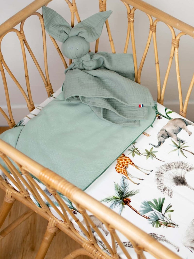 Lenzuolo con angoli per culla in cotone | sevira kids | sevira kids Verde acqua - Kiabi