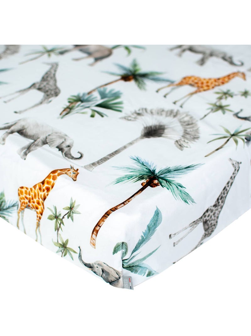 Lenzuolo con angoli per culla in cotone | sevira kids | sevira kids Verde acqua - Kiabi