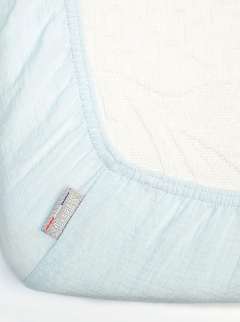 Lenzuolo con angoli per culla in garza di cotone | SEVIRA KIDS Blu cielo - Kiabi