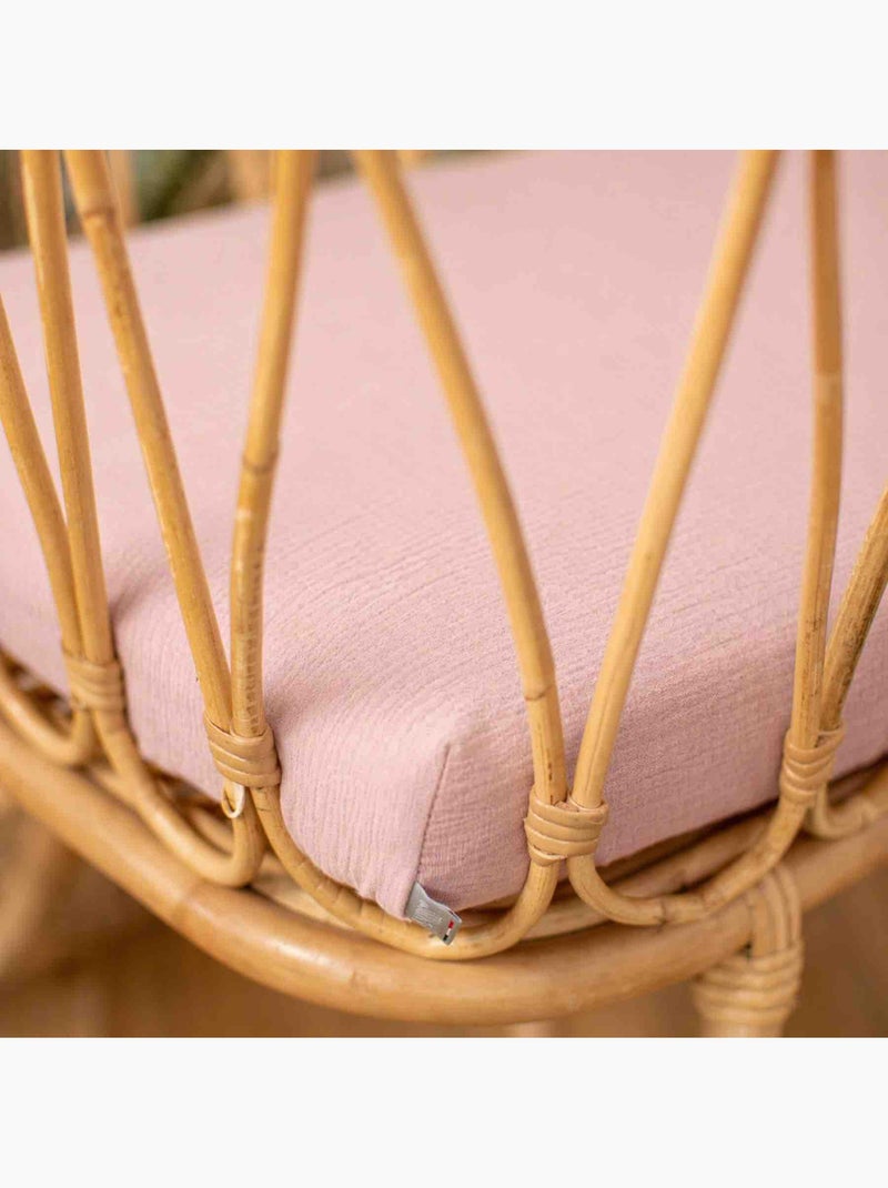 Lenzuolo con angoli per culla in garza di cotone | sevira kids | sevira kids Rosa - Kiabi