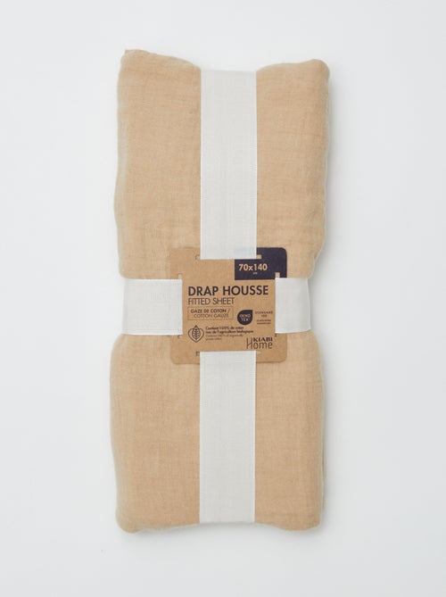 Lenzuolo con angoli per lettino (70x140) in doppia garza di cotone - Kiabi Home - Kiabi