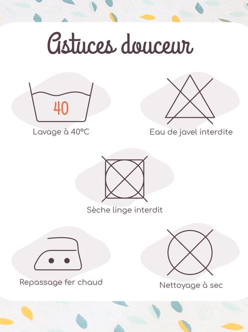 Lenzuolo con angoli per lettino modello foglie - Kiabi