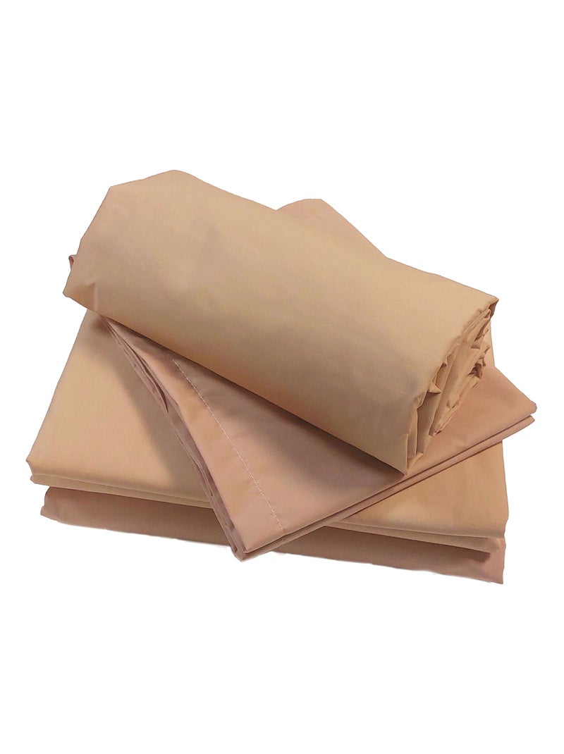 Lenzuolo con angoli per letto reclinabile in percalle di cotone tinta unita con angolo da 30 cm Arancione chiaro - Kiabi