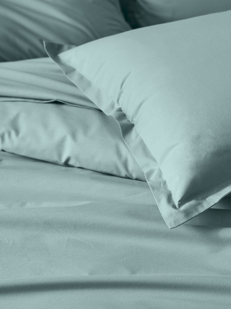 Lenzuolo con angoli per letto reclinabile in percalle di cotone tinta unita con angolo da 30 cm Turchese - Kiabi