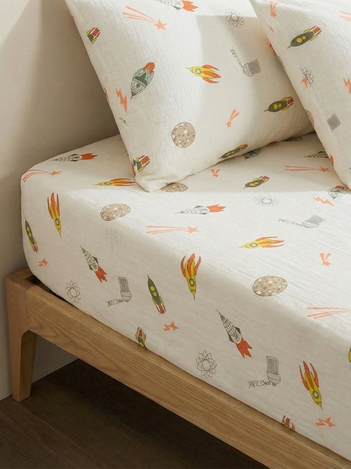 Lenzuolo con angoli singolo 90 x 190 cm in cotone - Kiabi Home - Kiabi Lenzuolo con angoli singolo 90 x 190 cm in cotone - Kiabi Home - Kiabi