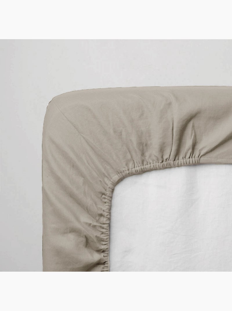 Lenzuolo di Jersey per letto matrimoniale Sabbia - Kiabi