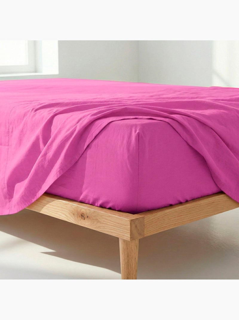 Lenzuolo inferiore Basic "Happyfriday" Rosa fucsia - Kiabi
