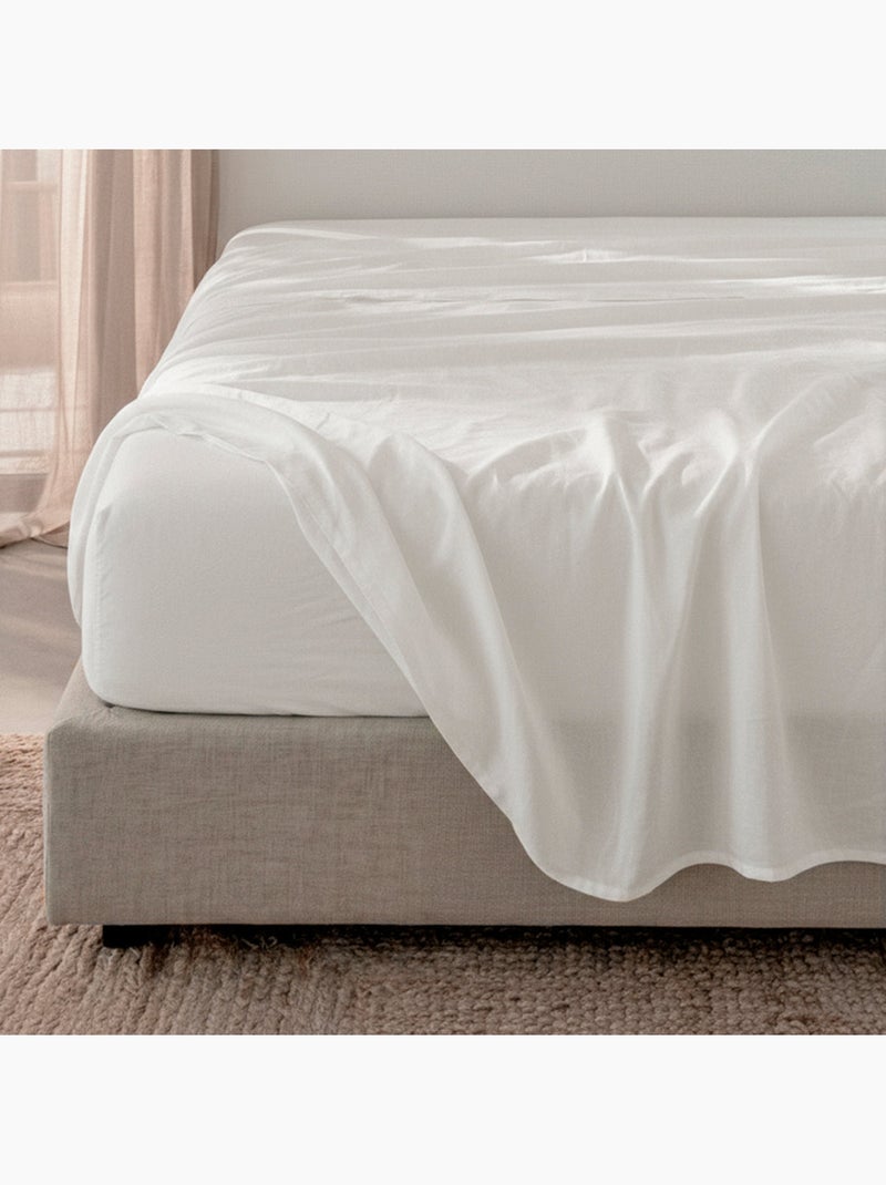 Lenzuolo inferiore Basic percal "Happyfriday" Bianco - Kiabi