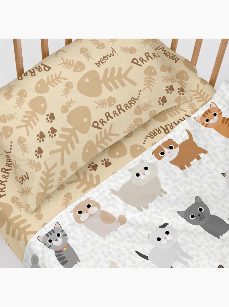 Lenzuolo inferiore Cats "Happyfriday" Multicolore - Kiabi