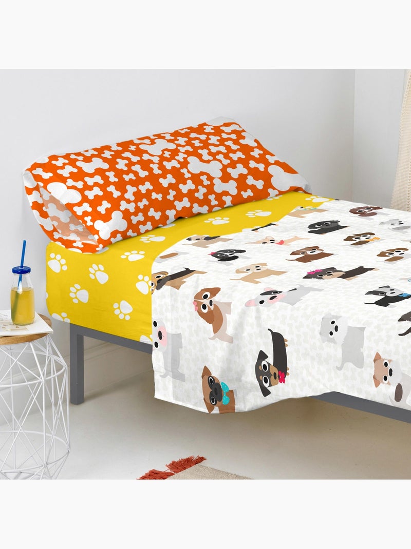 Lenzuolo inferiore Dogs "Happyfriday" Bianco - Kiabi