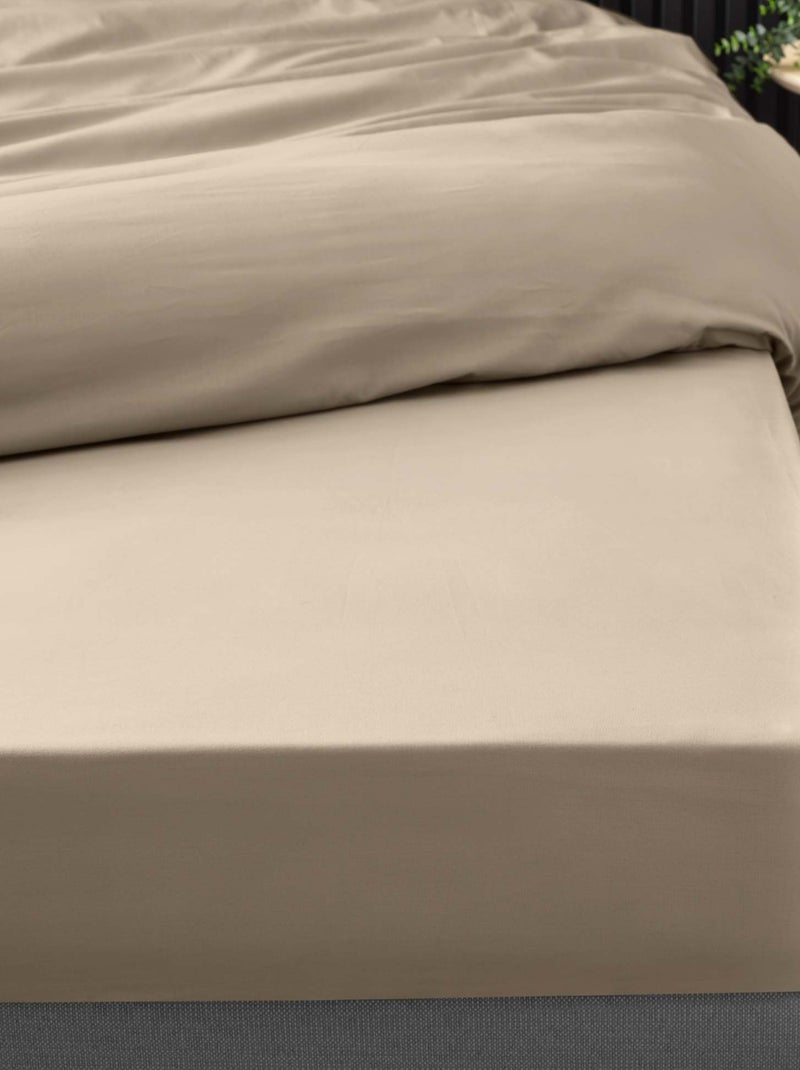 Lenzuolo liscio 100% cotone percalle ORIGINE Beige sabbia - Kiabi