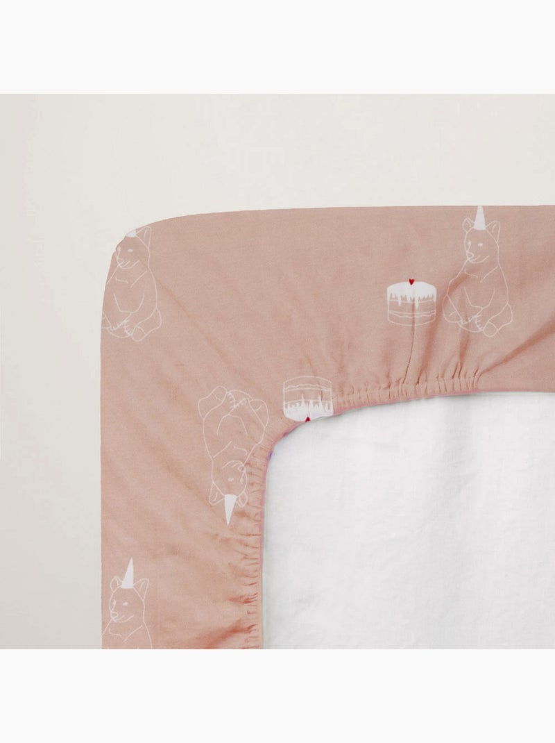 Lenzuolo matrimoniale per neonato in 100% jersey di cotone elasticizzato Rosa - Kiabi