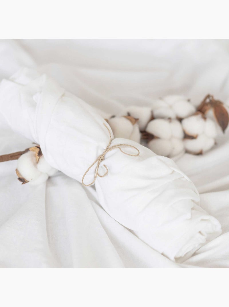 Lenzuolo matrimoniale per neonato in jersey di cotone biologico Bianco - Kiabi