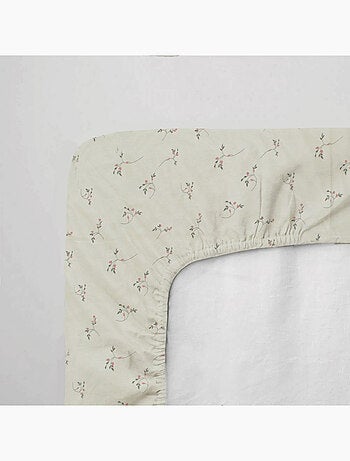 Lenzuolo per neonato in 100% cotone jersey elasticizzato a fiori