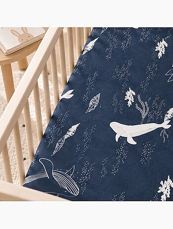 Lenzuolo per neonato in jersey di cotone 100% con balena elasticizzata