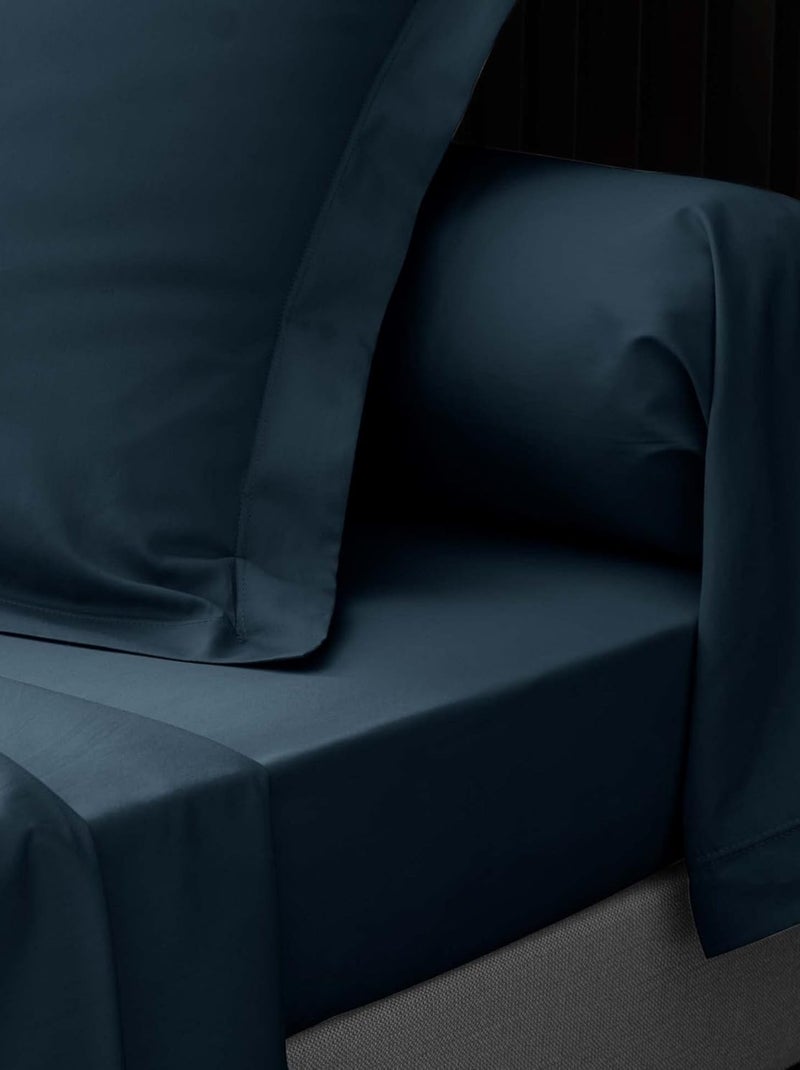 Lenzuolo piatto in percalle di cotone LIA PROMO LINGE Blu - Kiabi
