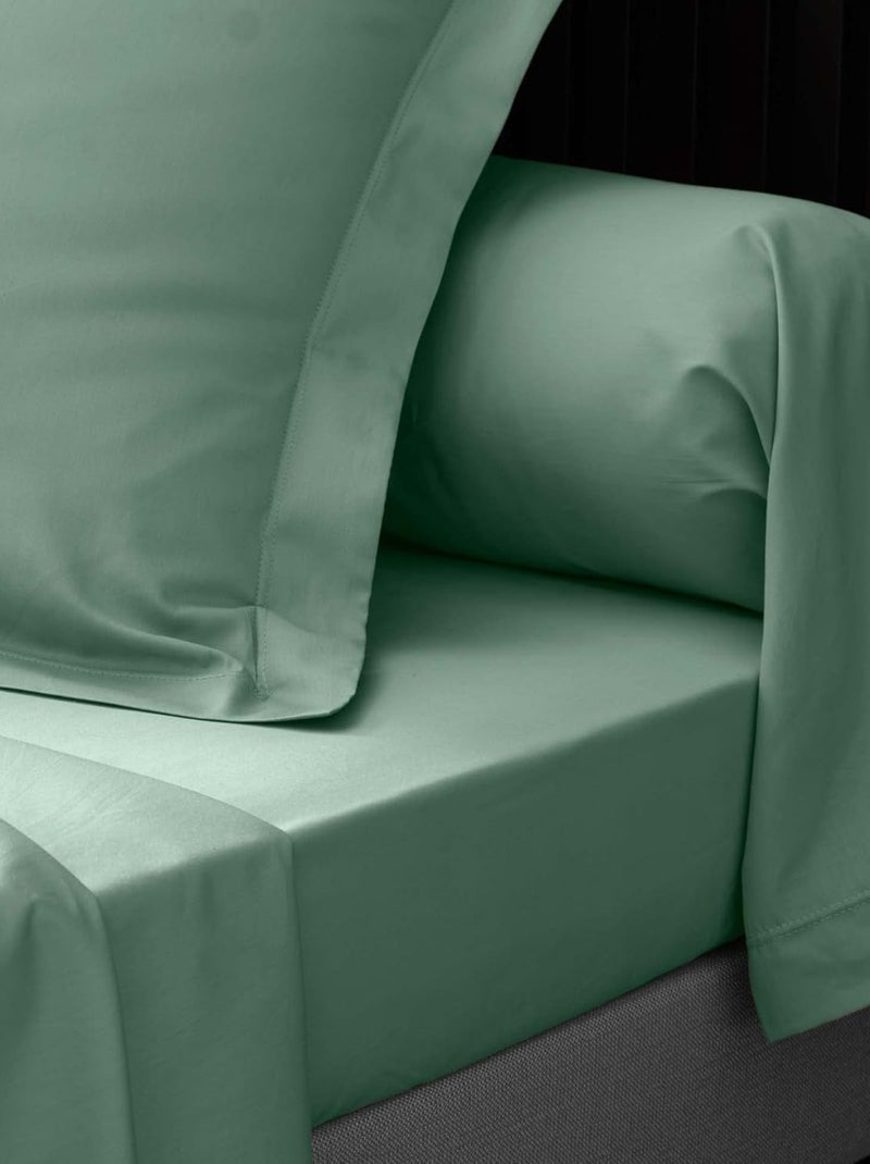 Lenzuolo piatto in percalle di cotone LIA PROMO LINGE Verde - Kiabi