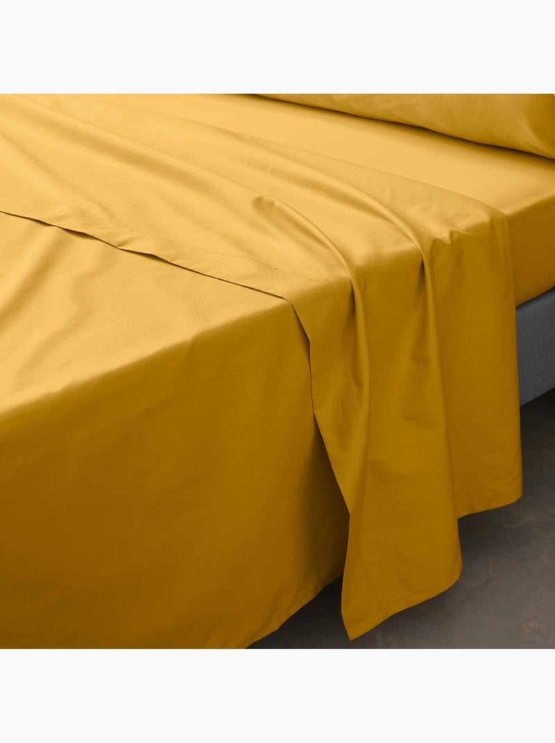 Lenzuolo piatto in percalle di cotone PERCALINE Douceur d'Intérieur Giallo - Kiabi
