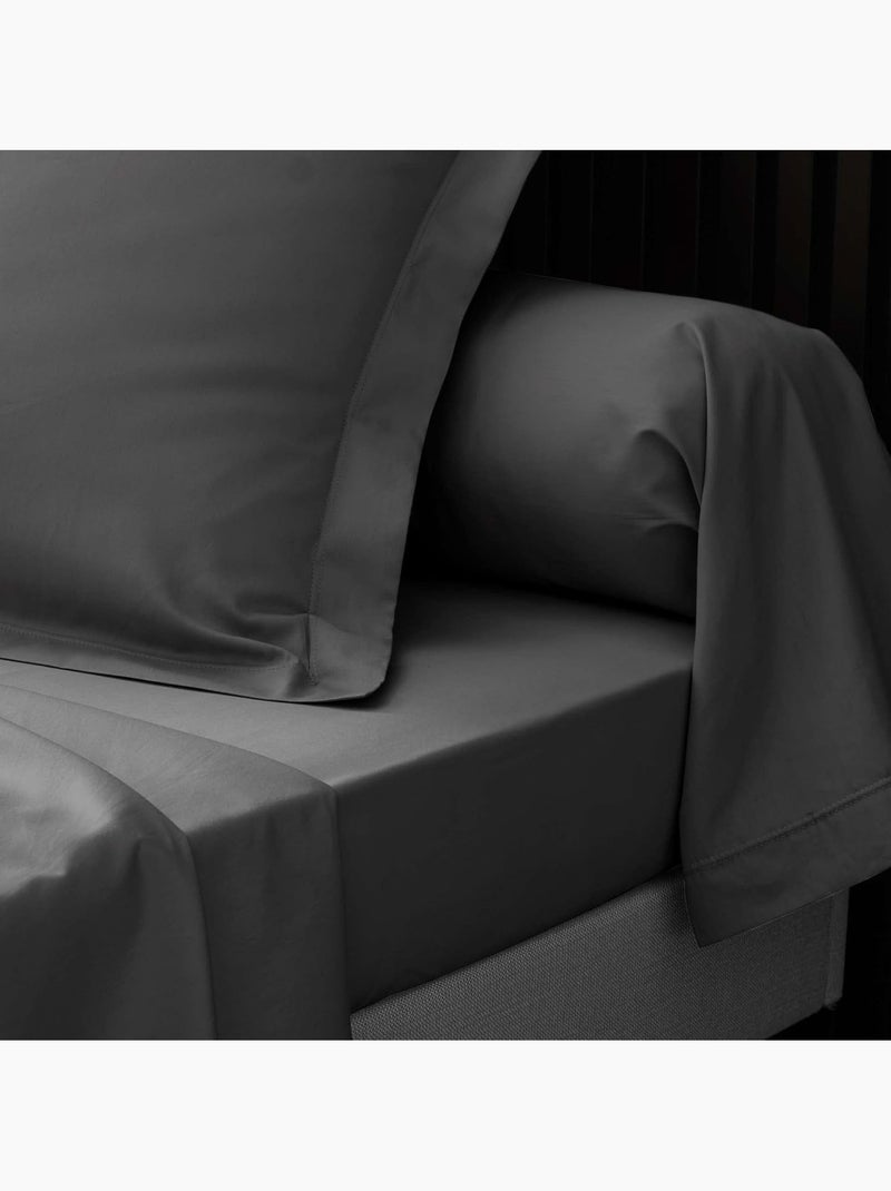 Lenzuolo piatto in percalle di cotone PERCALINE Douceur d'Intérieur Grigio antracite - Kiabi