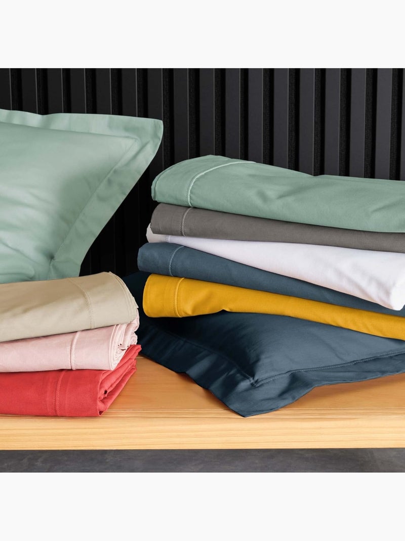 Lenzuolo piatto in percalle di cotone PERCALINE Douceur d'Intérieur Grigio antracite - Kiabi