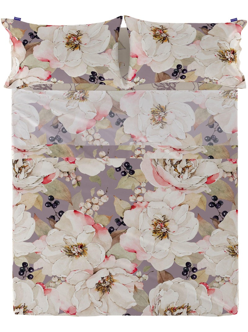 Lenzuolo White peonies "Happyfriday" Bianco - Kiabi