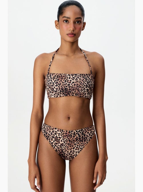 Leo top bikini senza spalline con stampa leopardata penti - Kiabi