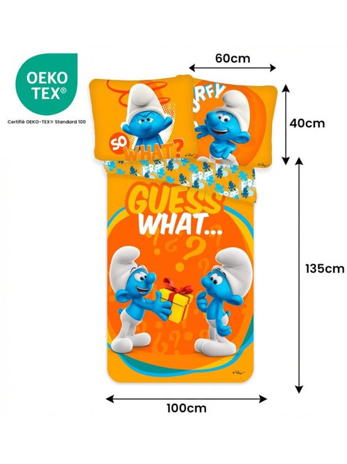 Les Schtroumpfs - Parure letto neonato Cotone Arancione - Kiabi