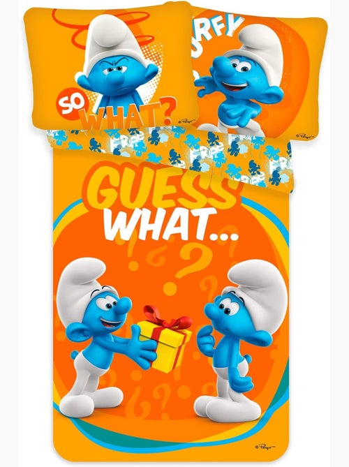 Les Schtroumpfs - Parure letto neonato Cotone Arancione - Kiabi