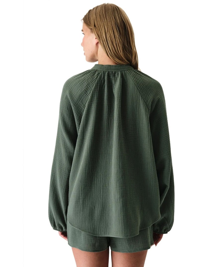 Lessi camicia a maniche lunghe penti Verde kaki - Kiabi