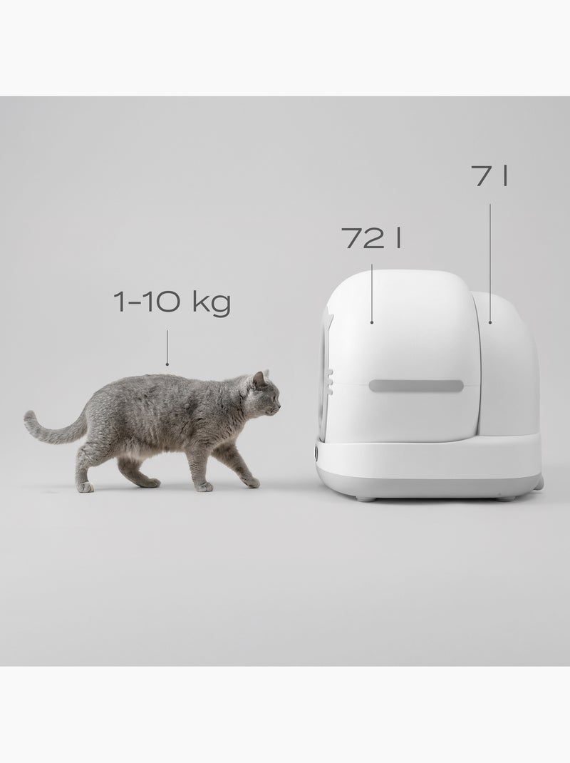 Lettiera per gatti autopulente PELUVIO Pearl - 72 L - Con telecamera - Silenziosa Bianco Grigio - Kiabi