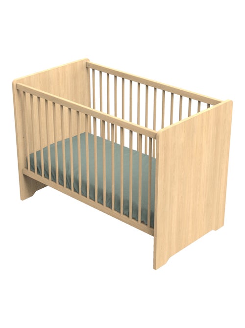 Lettino 120 x 60 con testiere arrotondate in legno con decoro in rovere - SAUTHON - Kiabi