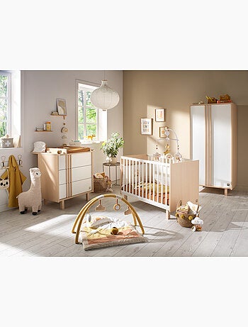 Lettino 120x60 con gambe in rovere vellutato e balaustre - SAUTHON
