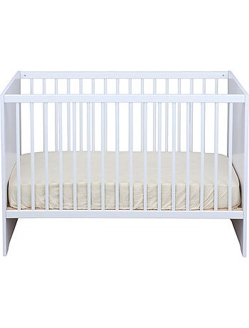 Lettino 120x60 con testiera a pannelli bianco - BABYPRICE