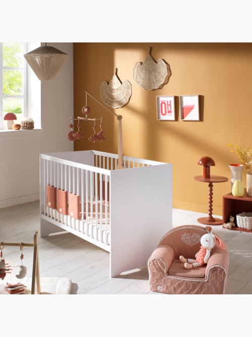 Lettino 120x60 con testiera a pannelli bianco - BABYPRICE - Kiabi