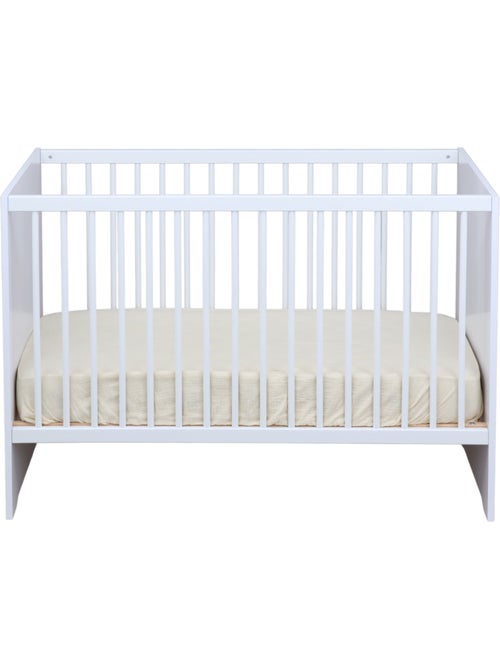 Lettino 120x60 con testiera a pannelli bianco - BABYPRICE - Kiabi