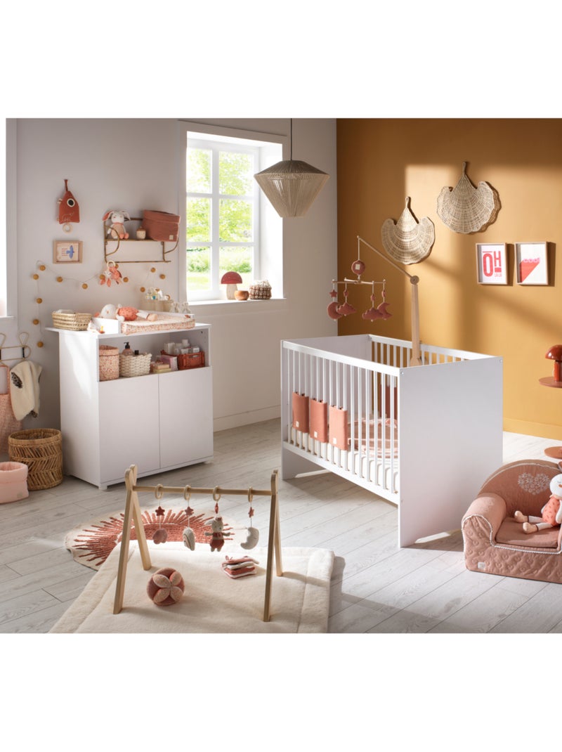 Lettino 120x60 con testiera a pannelli bianco - BABYPRICE Bianco - Kiabi