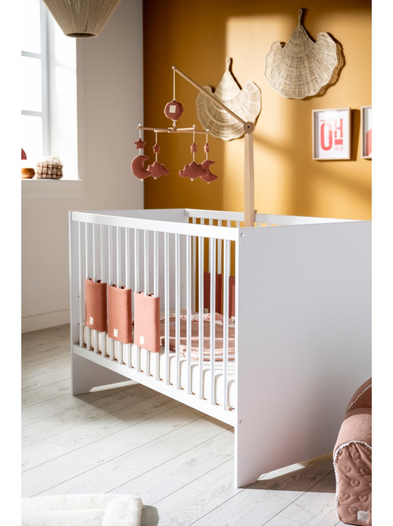 Lettino 120x60 con testiera in pannelli laccati bianchi e rete - BABYPRICE Bianco - Kiabi