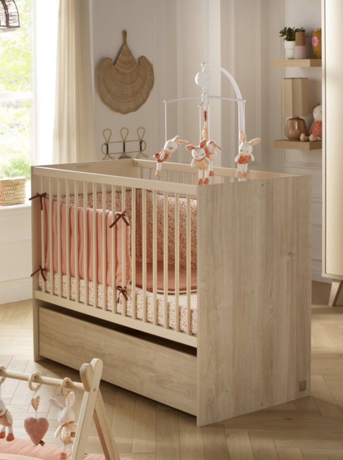 Lettino 120x60 evolutivo in 90x190 con testate in pannelli effetto - SAUTHON - Kiabi