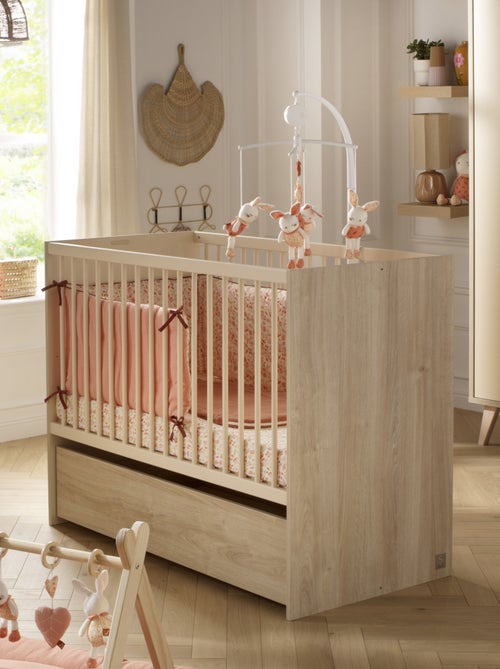 Lettino 120x60 evolutivo in 90x190 con testate in pannelli effetto - SAUTHON - Kiabi