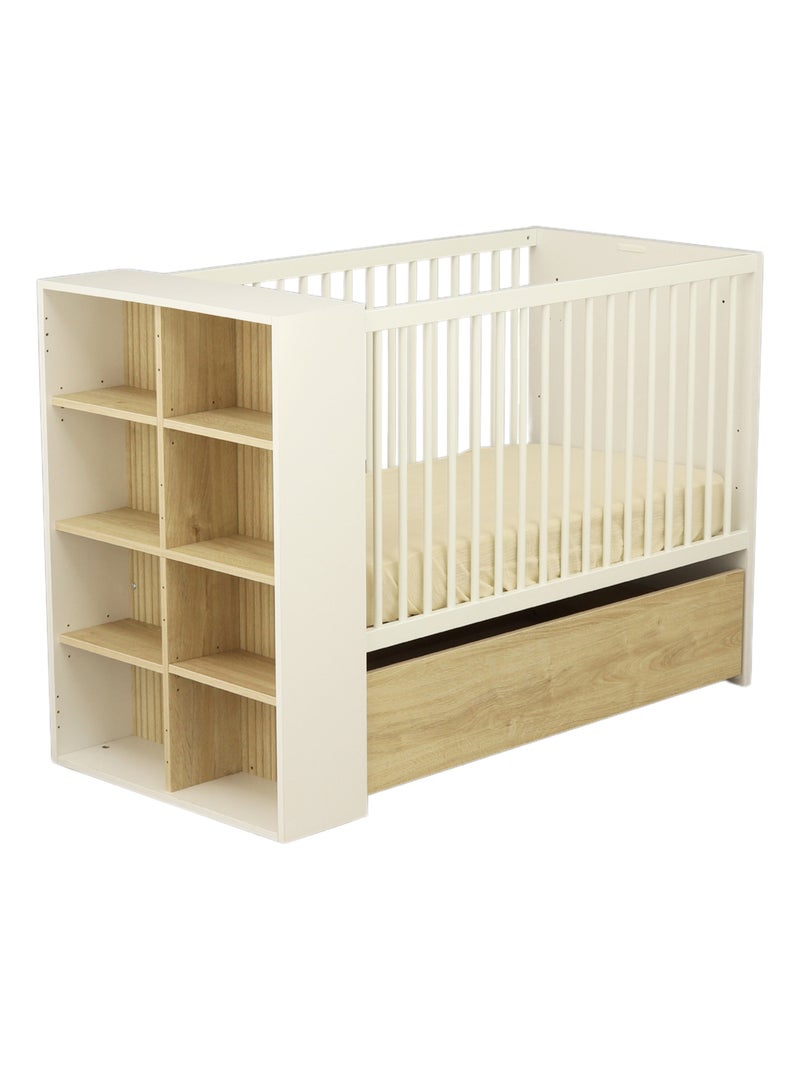 Lettino 120x60 evolutivo trasformabile in letto - SAUTHON Bianco Marrone - Kiabi