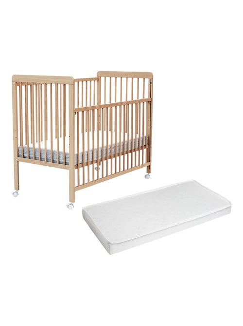 Lettino bambini con sponde regolabile e con materasso LIVO legno - Kiabi