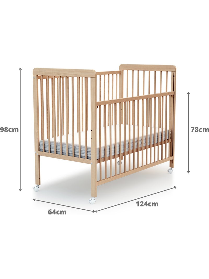 Lettino bambini con sponde regolabile livo legno Beige chiaro - Kiabi