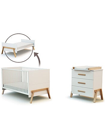 Lettino bambini e cassettiera fasciatoio 3 cassieti canaille