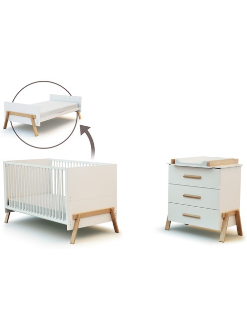 Lettino bambini e cassettiera fasciatoio 3 cassieti canaille - Kiabi