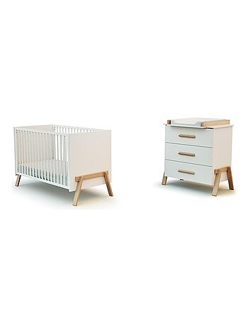 Lettino bambini e cassettiera fasciatoio canaille legno